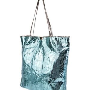 Metallic Blue Tote Bag
